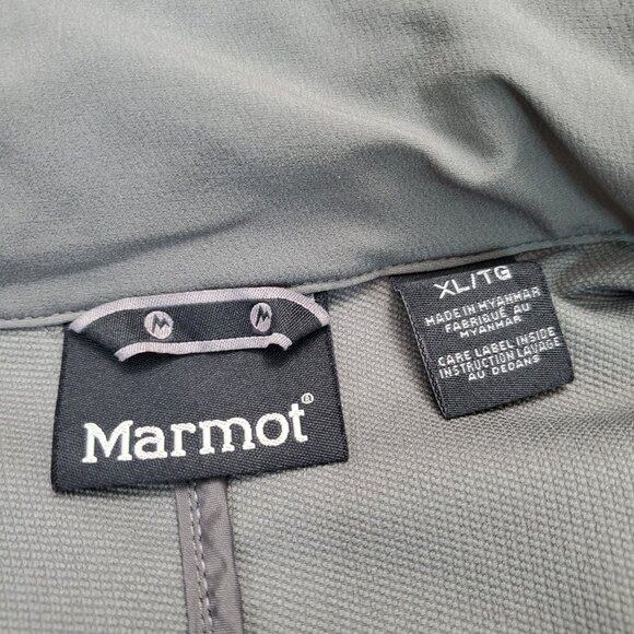 Marmot Jacket Mens XL Gray Tempo M3 Shoftshell Water Repellent Windbreaker Logo - Picture 5 of 16